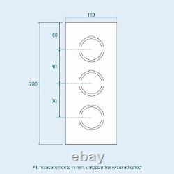 Calla Round Concealed 2 Way 3 Dial Thermostatic Valve Shower Head And Handset