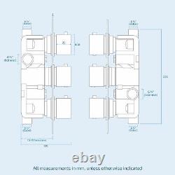 Calla Round Concealed 2 Way 3 Dial Thermostatic Valve Shower Head And Handset