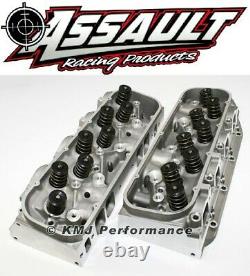 Chevy BBC 396 454 Rectangle Port Assembled Aluminum Cylinder Heads 122cc 330cc