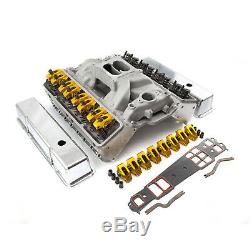 Chevy SBC 350 Angle Plug Hyd Roller Cylinder Head Top End Engine Combo Kit