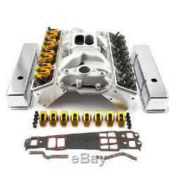 Chevy SBC 350 Angle Plug Hyd Roller Cylinder Head Top End Engine Combo Kit