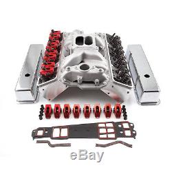 Chevy SBC 350 Angle Plug Solid FT Cylinder Head Top End Engine Combo Kit