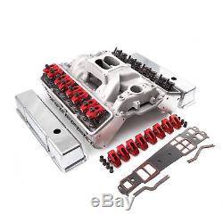 Chevy SBC 350 Straight Plug Solid FT Cylinder Head Top End Engine Combo Kit