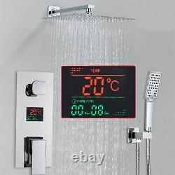 Chrome Concealed Shower mixer Valve 30cm Square Rain Head Combo Shower Taps Set