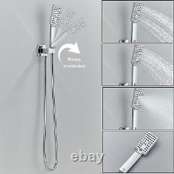 Chrome Concealed Shower mixer Valve 30cm Square Rain Head Combo Shower Taps Set