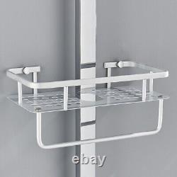 Chrome Exposed Shower Mixer Twin Head Large Bar Set Bathroom Square Valve System