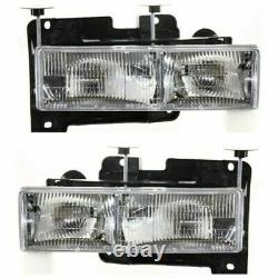 Chrome Grille + Reflector + Head + Signal Lights For 1995-1999 Chevy C/K Trucks