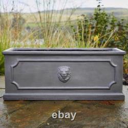 Clayfibre Lion Head trough Planter Silver