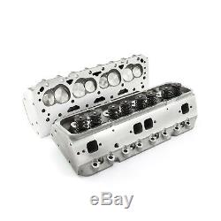 Complete Aluminum Cylinder Heads SBC fit Chevy 350 205cc 64cc 2.02/1.60 Angle