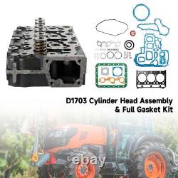 Complete Cylinder Head & Full Gasket Kit Compatible With Kubota D1703 Engine BT