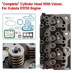 Complete Cylinder Head & Full Gasket Kit Compatible With Kubota D1703 Engine BT