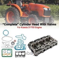 Complete Cylinder Head & Full Gasket Kit Compatible With Kubota D1703 Engine BT