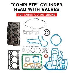 Complete Cylinder Head & Full Gasket Kit Compatible With Kubota D1703 Engine BT