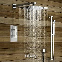 Concealed 300mm Over Head Thermostatic Shower Mixer Valve Set & Shower Rail Kit