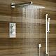 Concealed 300mm Over Head Thermostatic Shower Mixer Valve Set & Shower Rail Kit