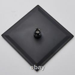 Concealed Shower Mixer Set Taps Black Square Rainfall Head Combo with Valve Kit
