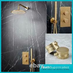 Concealed Shower Mixer Thermostatic Brass Valve Over Head with Rail Bathroom Set