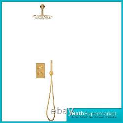 Concealed Shower Mixer Thermostatic Brass Valve Over Head with Rail Bathroom Set