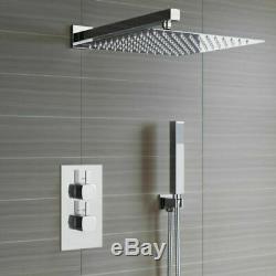 Concealed Shower Mixer Thermostatic Valve 300mm Over Head with Rail Bathroom Set