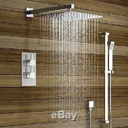Concealed Shower Mixer Thermostatic Valve 300mm Over Head with Rail Bathroom Set