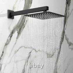 Concealed Thermostatic Shower Mixer Square Chrome Bathroom Twin Head Valve Set