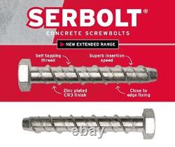 Concrete Screwbolts Masonry Anchor Bolts MultiFix Serbolts New Extended Range