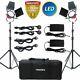Continuous Led Red Head Lighting Kit 650w 5400k Video Light With Barn Doors