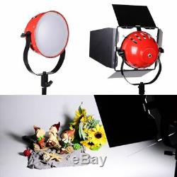 Continuous LED Red Head Lighting Kit 650W 5400K Video Light with Barn Doors