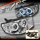 Crystal Clear Led Angel Eyes Projector Head Lights For Mitsubishi Triton 06-15