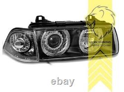 DEPO Angel Eyes Scheinwerfer für BMW E36 Limousine Touring Compact schwarz
