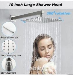 DMDMBATH Shower System Brushed Nickel with 10 High Pressure Rain Shower Head