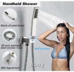 DMDMBATH Shower System Brushed Nickel with 10 High Pressure Rain Shower Head