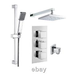Delphi Raffa Thermostatic Triple Concealed Mixer Shower Kit + Fixed Shower Head