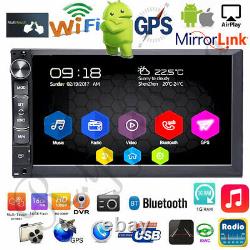 Double Din Android Car Stereo Head unit Radio + SatNav WiFi USB FM AM AUX Player