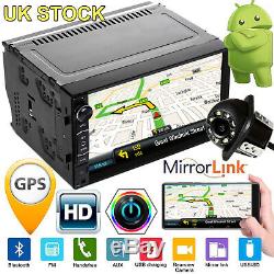 Double Din Android Car Stereo Head unit Radio + SatNav WiFi USB FM AM Player