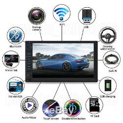 Double Din Android Car Stereo Head unit Radio + SatNav WiFi USB FM AM Player