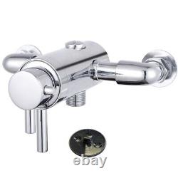 Dual Control Thermostatic Exposed Shower Mixer Valve 137mm 150mm Centres + Riser