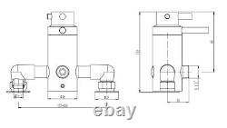 Dual Control Thermostatic Exposed Shower Mixer Valve 137mm 150mm Centres + Riser