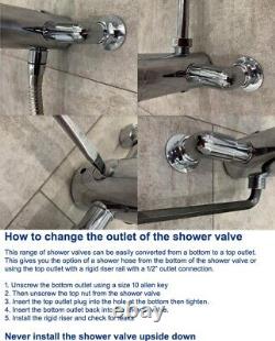 Dual Control Thermostatic Exposed Shower Mixer Valve 137mm 150mm Centres + Riser