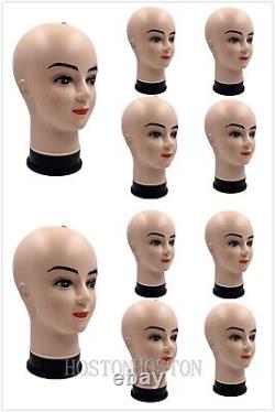 Durable Plastic Tall Dummy Female Head Display Scarves Wigs Hats Jewellery