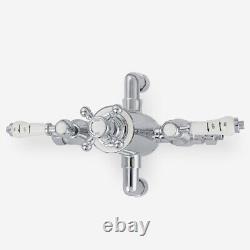 Enora Traditional Bathroom Thermostatic Shower Mixer Dual Head & Slider Rail