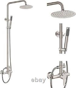 Exposed Shower Mixer Bathroom Twin Head Round Square Bar Set Wall Shower Taps