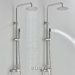 Exposed Shower Mixer Bathroom Twin Head Round Square Bar Set Wall Shower Taps