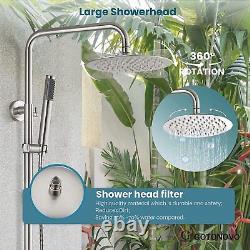 Exposed Shower Mixer Bathroom Twin Head Round Square Bar Set Wall Shower Taps