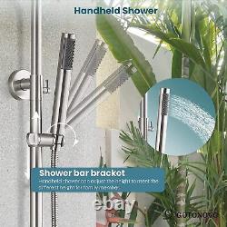 Exposed Shower Mixer Bathroom Twin Head Round Square Bar Set Wall Shower Taps