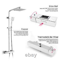 Exposed Twin Round/Square Head Shower Mixer + Slider Rail with Thermostatic Set