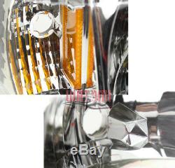 FOR 93-98 JEEP GRAND CHEROKEE LED CHROME HEAD LIGHT WithCORNER+BUMPER SIGNAL