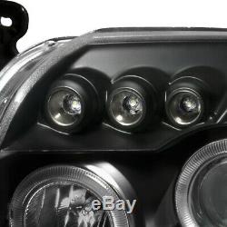 Fit 2007-2012 Dodge Caliber LED Halo Projector Headlights Head Lamps Black Pair