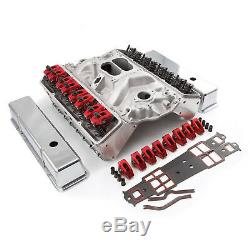 Fit Chevy SBC 350 Angle Plug Hyd FT Cylinder Head Top End Engine Combo Kit