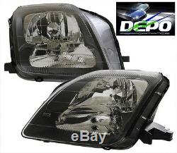 Fits 97-02 Honda Prelude JDM Black Head Light DEPO NEW SH VTEC PR